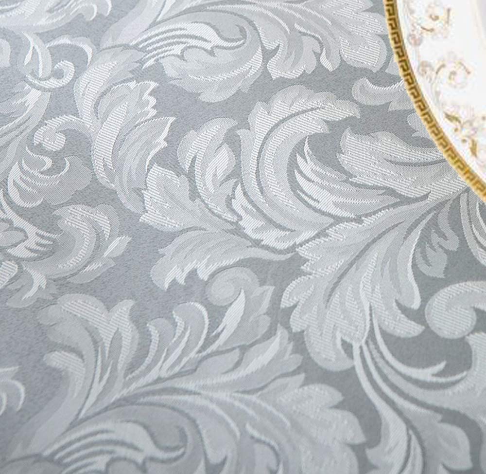 Tektrum Heavy Duty 60 X 120 Inch Rectangular Damask Jacquard Tablecloth Table Cover - Waterproof/Spill Proof/Stain Resistant/Wri